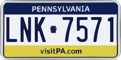 PA license plate LNK7571