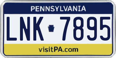 PA license plate LNK7895