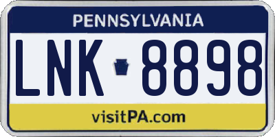 PA license plate LNK8898