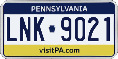 PA license plate LNK9021