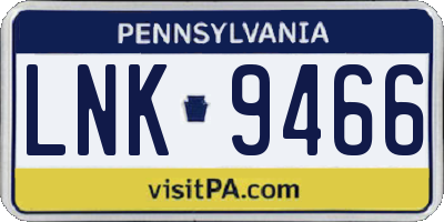 PA license plate LNK9466