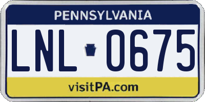 PA license plate LNL0675