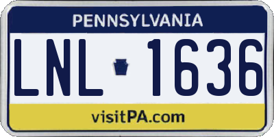 PA license plate LNL1636