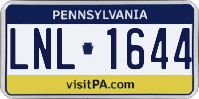 PA license plate LNL1644
