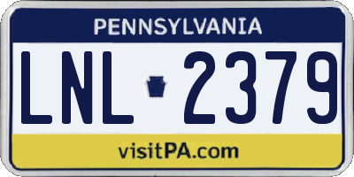PA license plate LNL2379