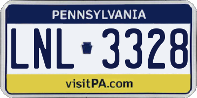 PA license plate LNL3328