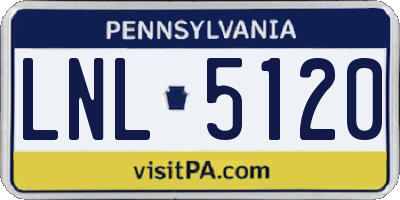 PA license plate LNL5120