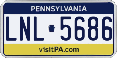 PA license plate LNL5686