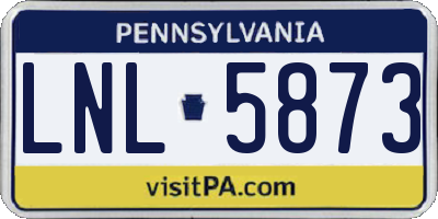 PA license plate LNL5873