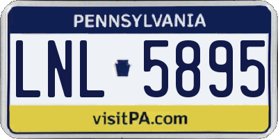 PA license plate LNL5895