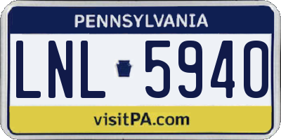 PA license plate LNL5940