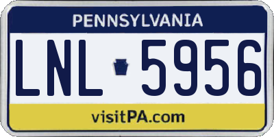 PA license plate LNL5956