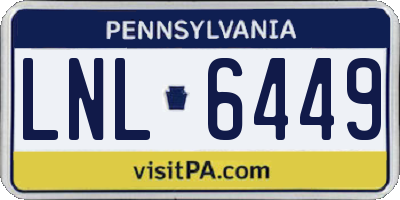 PA license plate LNL6449