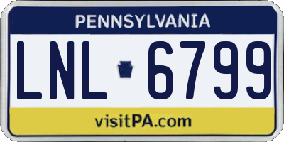 PA license plate LNL6799