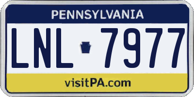 PA license plate LNL7977