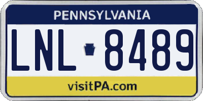 PA license plate LNL8489