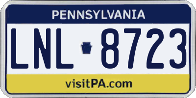 PA license plate LNL8723