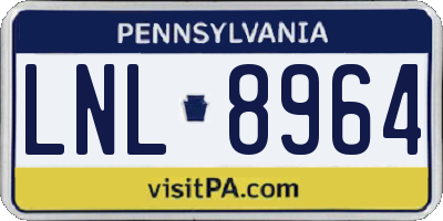 PA license plate LNL8964