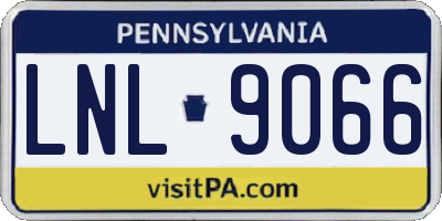 PA license plate LNL9066