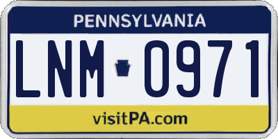 PA license plate LNM0971
