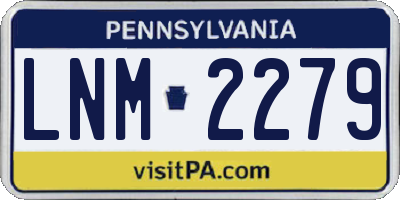 PA license plate LNM2279