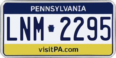 PA license plate LNM2295