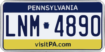 PA license plate LNM4890