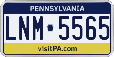 PA license plate LNM5565
