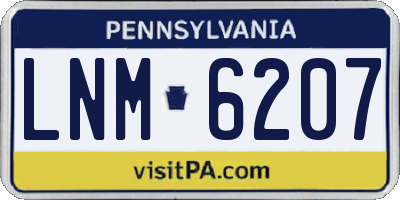 PA license plate LNM6207