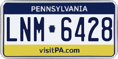 PA license plate LNM6428