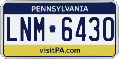 PA license plate LNM6430