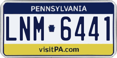 PA license plate LNM6441