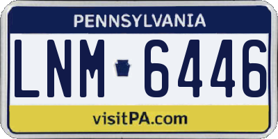 PA license plate LNM6446
