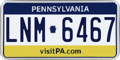 PA license plate LNM6467