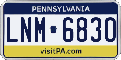 PA license plate LNM6830