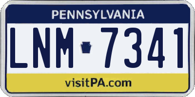 PA license plate LNM7341