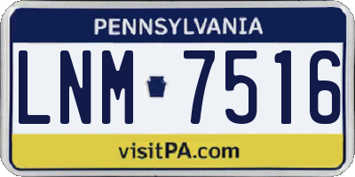 PA license plate LNM7516