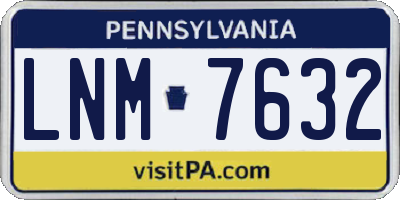 PA license plate LNM7632