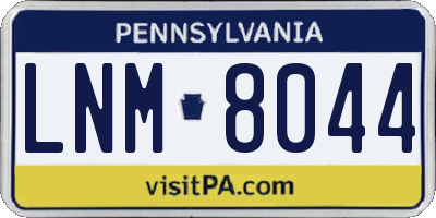PA license plate LNM8044