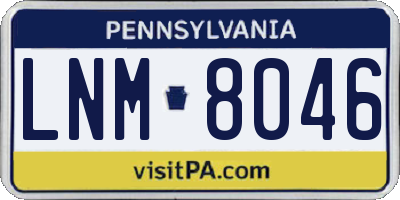 PA license plate LNM8046