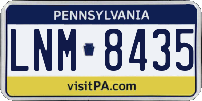 PA license plate LNM8435