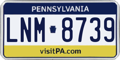 PA license plate LNM8739