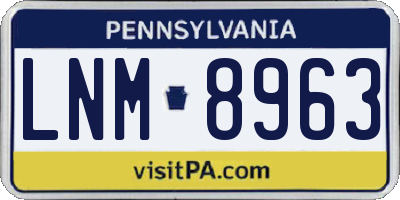 PA license plate LNM8963