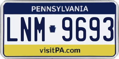 PA license plate LNM9693