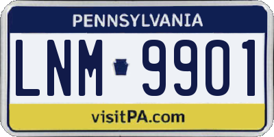 PA license plate LNM9901