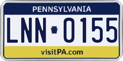 PA license plate LNN0155