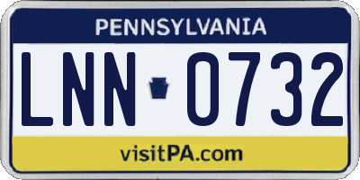 PA license plate LNN0732