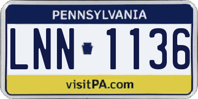 PA license plate LNN1136