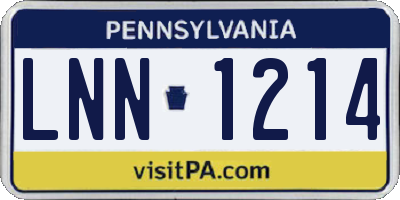 PA license plate LNN1214
