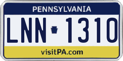 PA license plate LNN1310